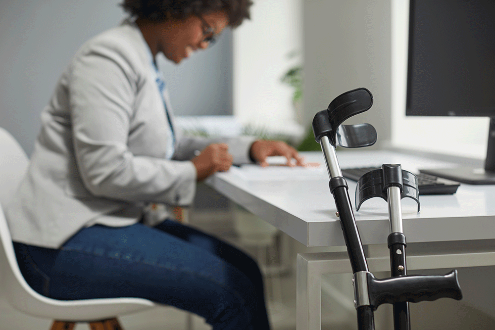 Employee with disability at work