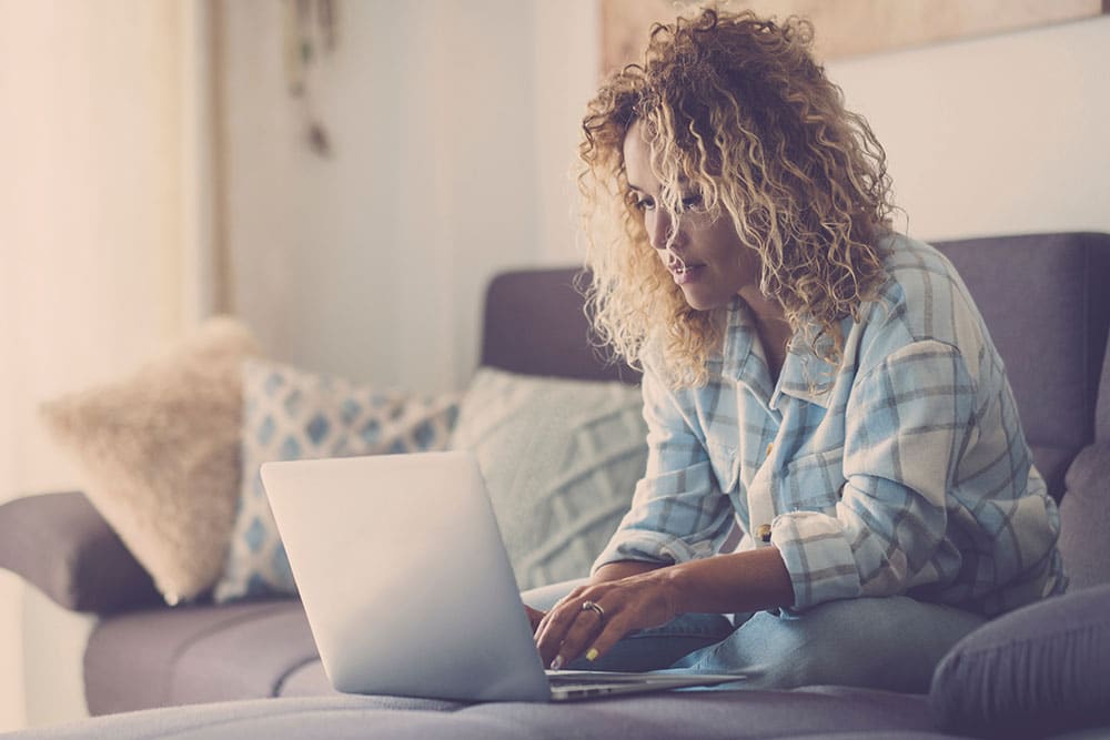 Female reading about PCOS
