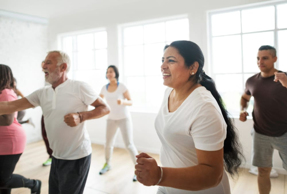 People in an exercise class